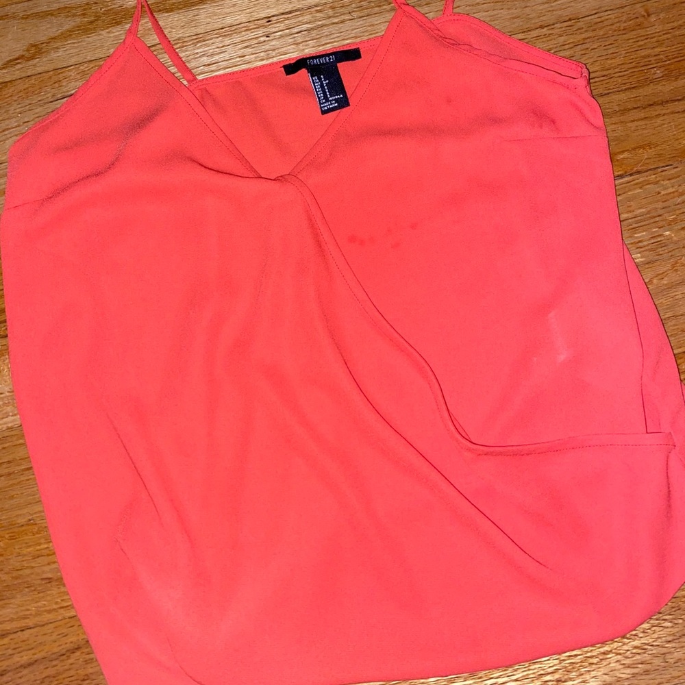 Forever 21 red tank top with snap front closure
